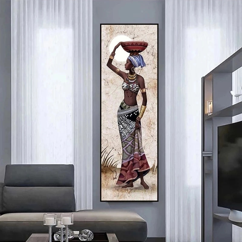 Large Portrait of African Women Canvas Print – Wall Art for Living Room Home Decor.