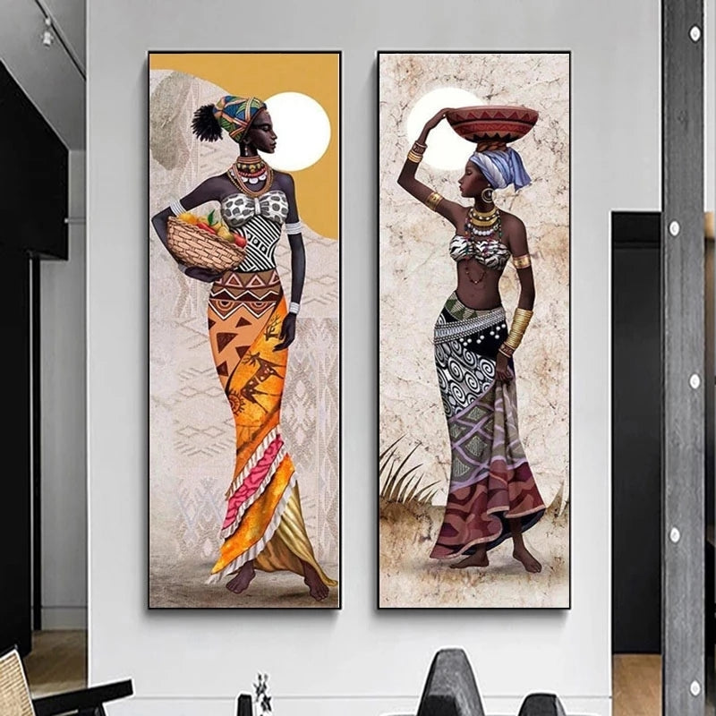Large Portrait of African Women Canvas Print – Wall Art for Living Room Home Decor.