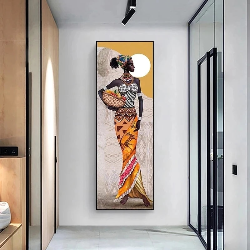 Large Portrait of African Women Canvas Print – Wall Art for Living Room Home Decor.