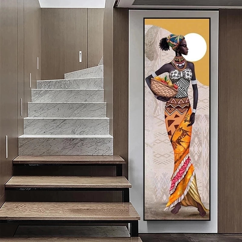 Large Portrait of African Women Canvas Print – Wall Art for Living Room Home Decor.